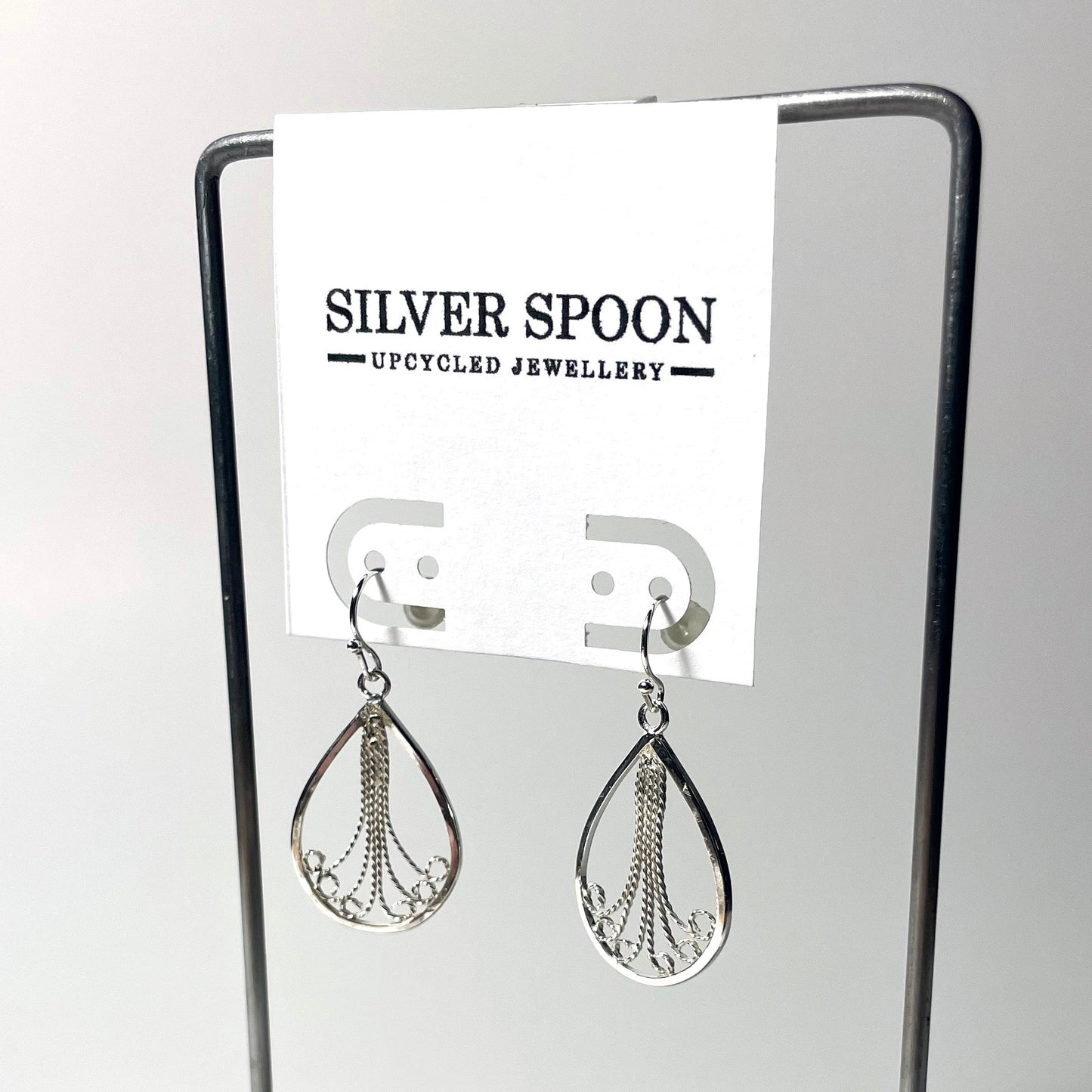 Silver Filigree Drop Earrings