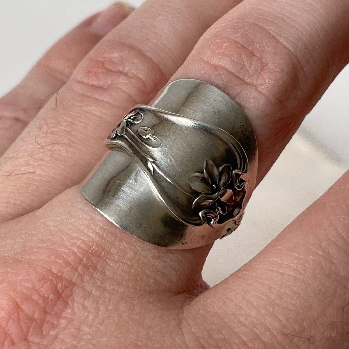Daffodil Sterling Silver Spoon Band Ring
