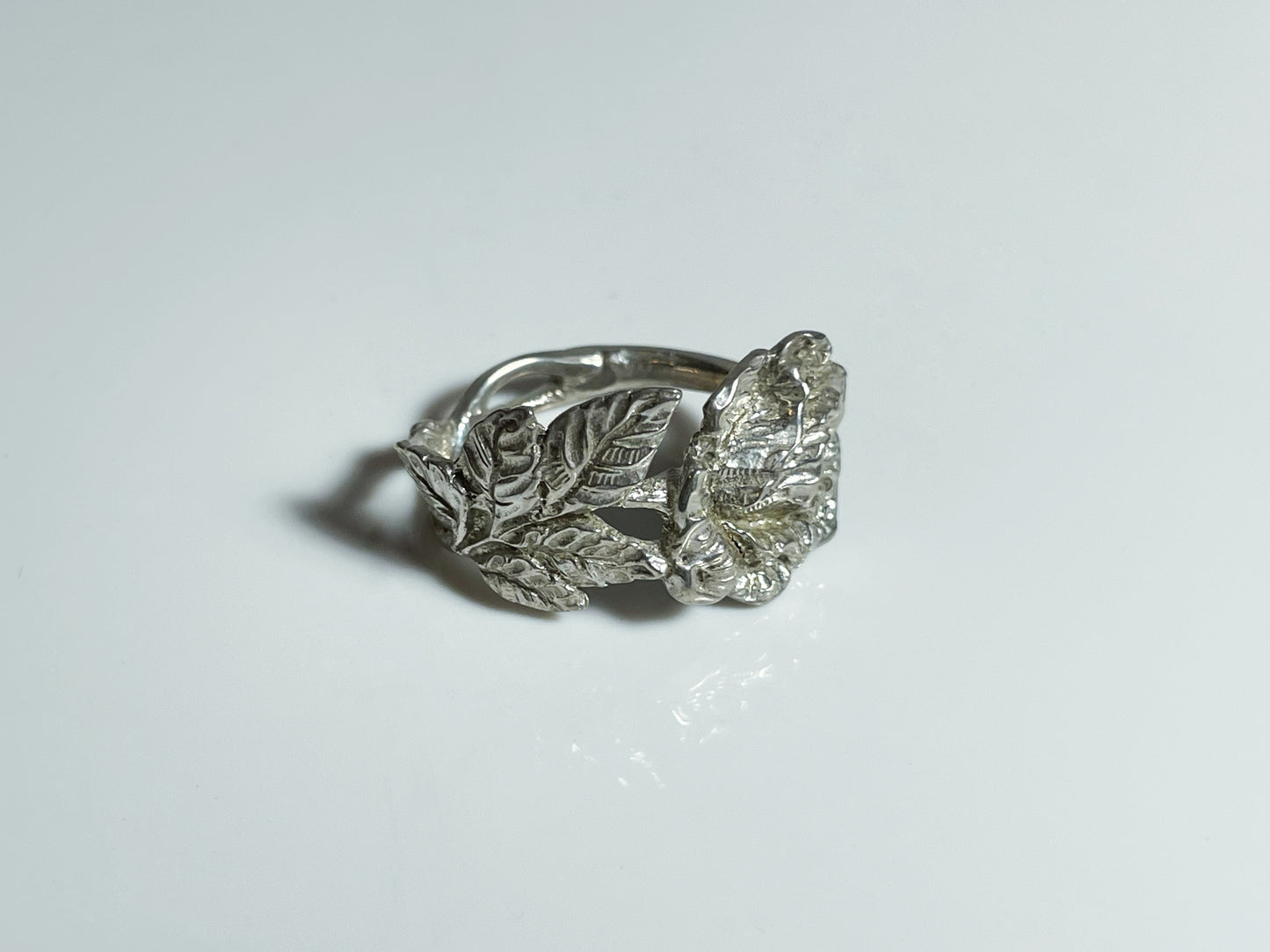 Large Rose Sterling Silver Spoon Ring