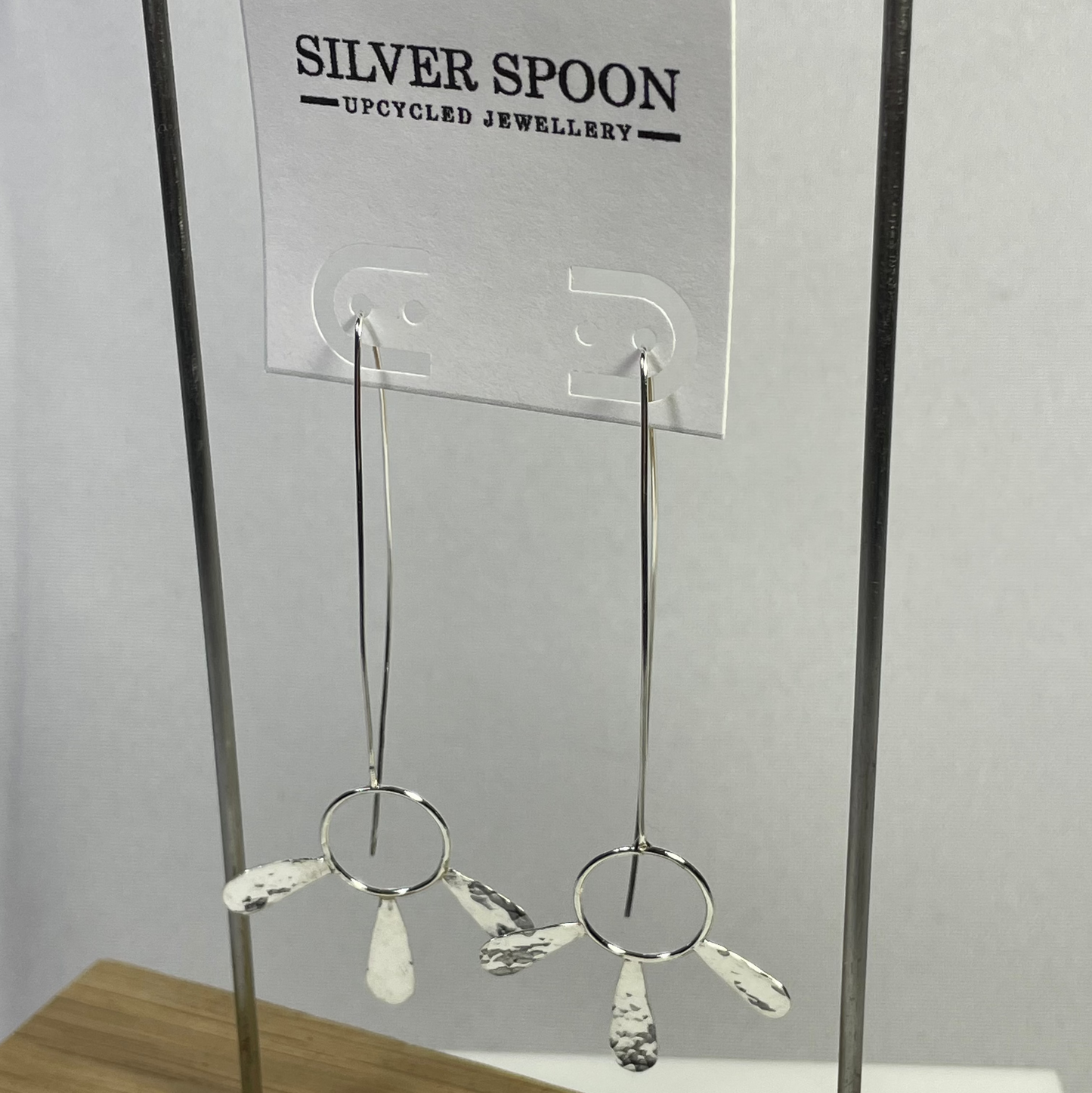 Silver Flowers Hook Earrings