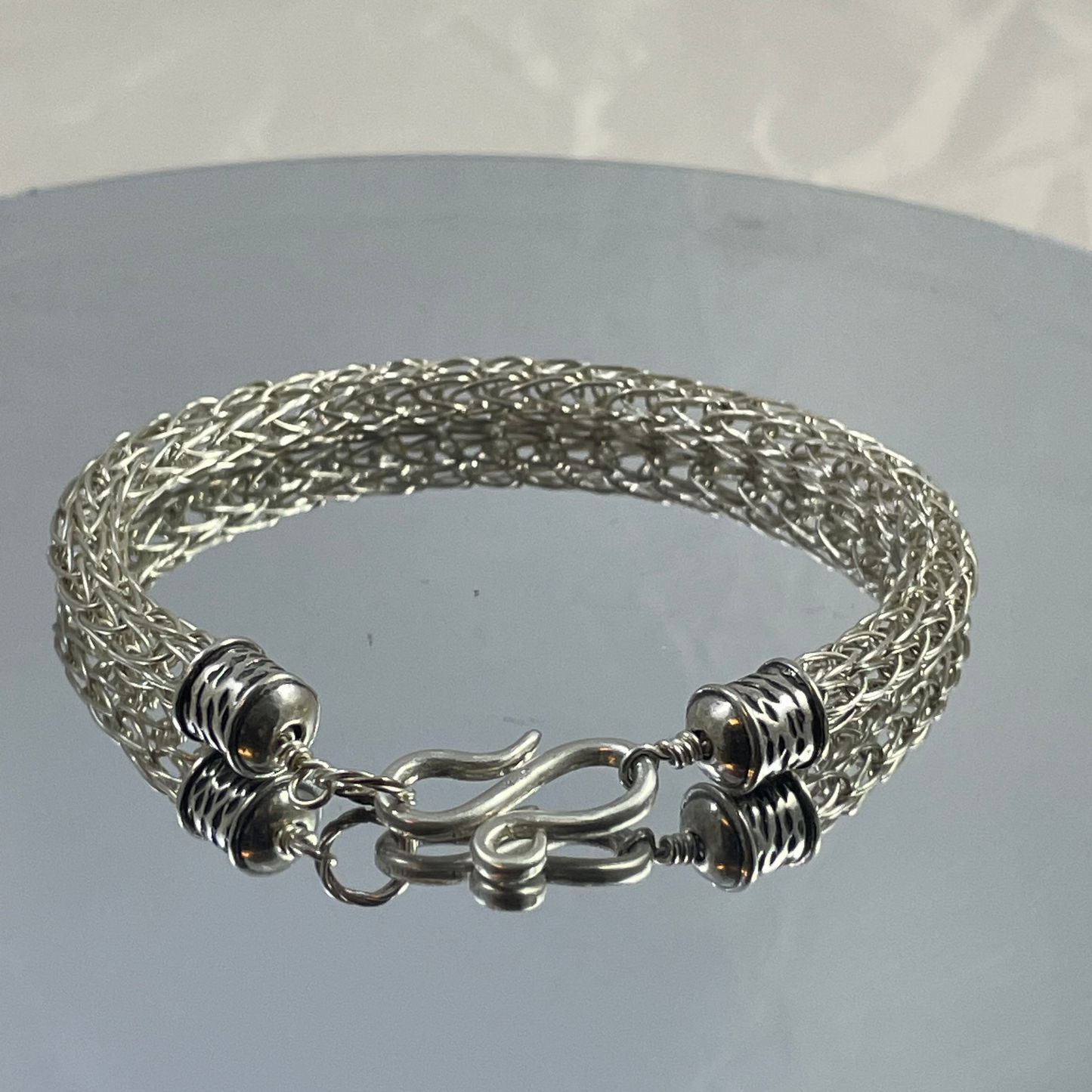 Sterling Silver Viking Knit Bracelet with S-Hook Clasp