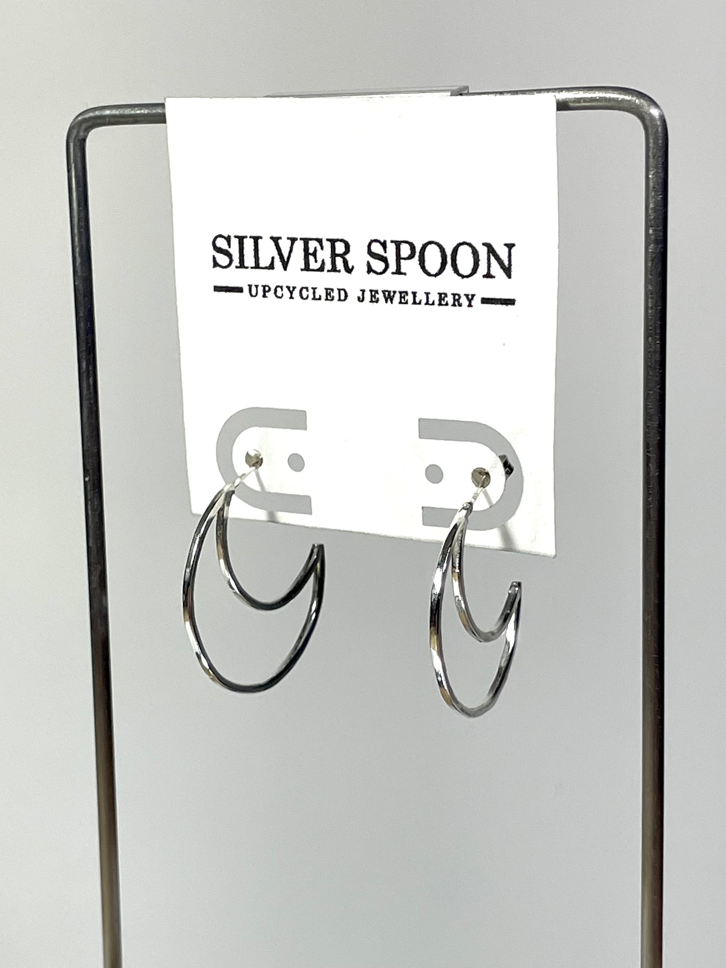 Crescent Silver Post Earrings