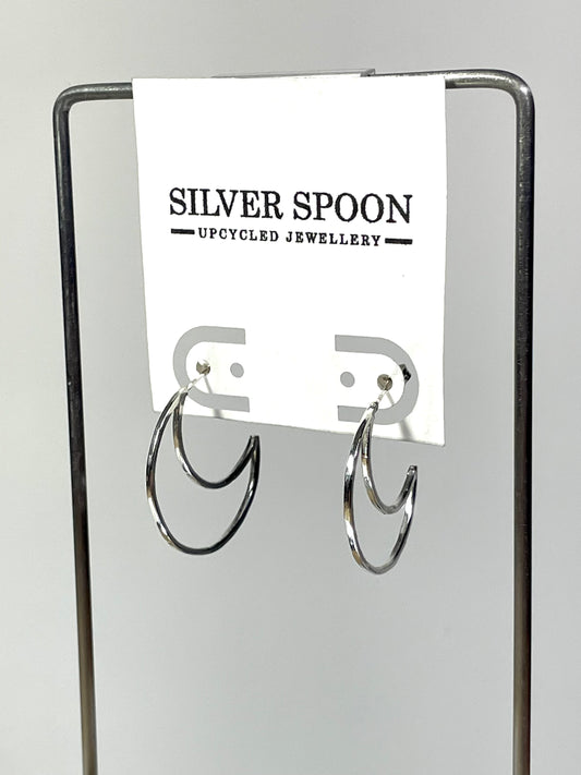 Crescent Silver Post Earrings