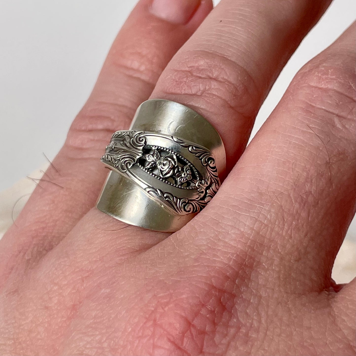 Wallace Sterling Rose Point Spoon Ring