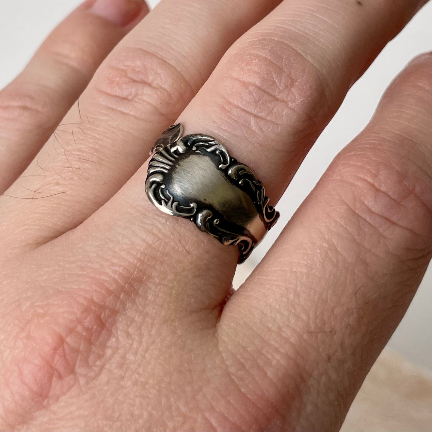 Louis XV Sterling Silver Spoon Ring