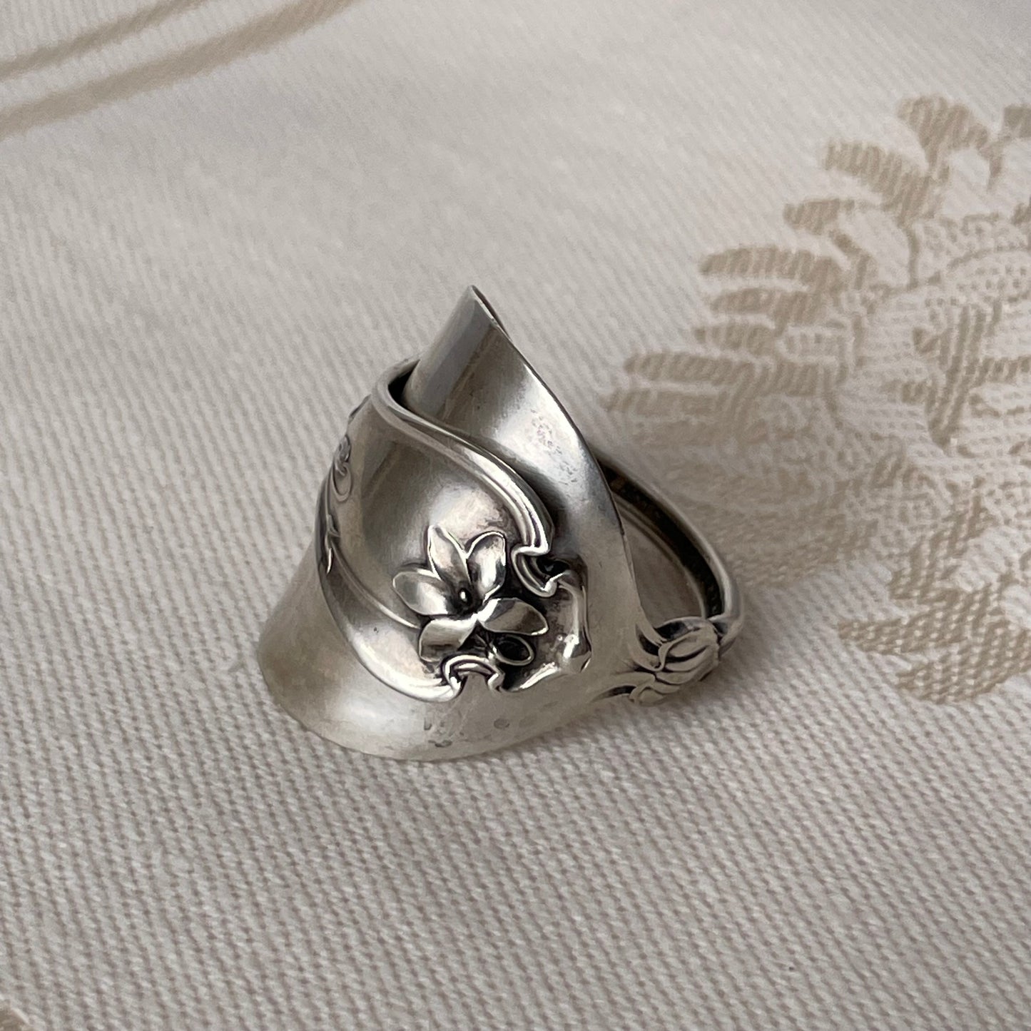 Daffodil Sterling Silver Spoon Band Ring