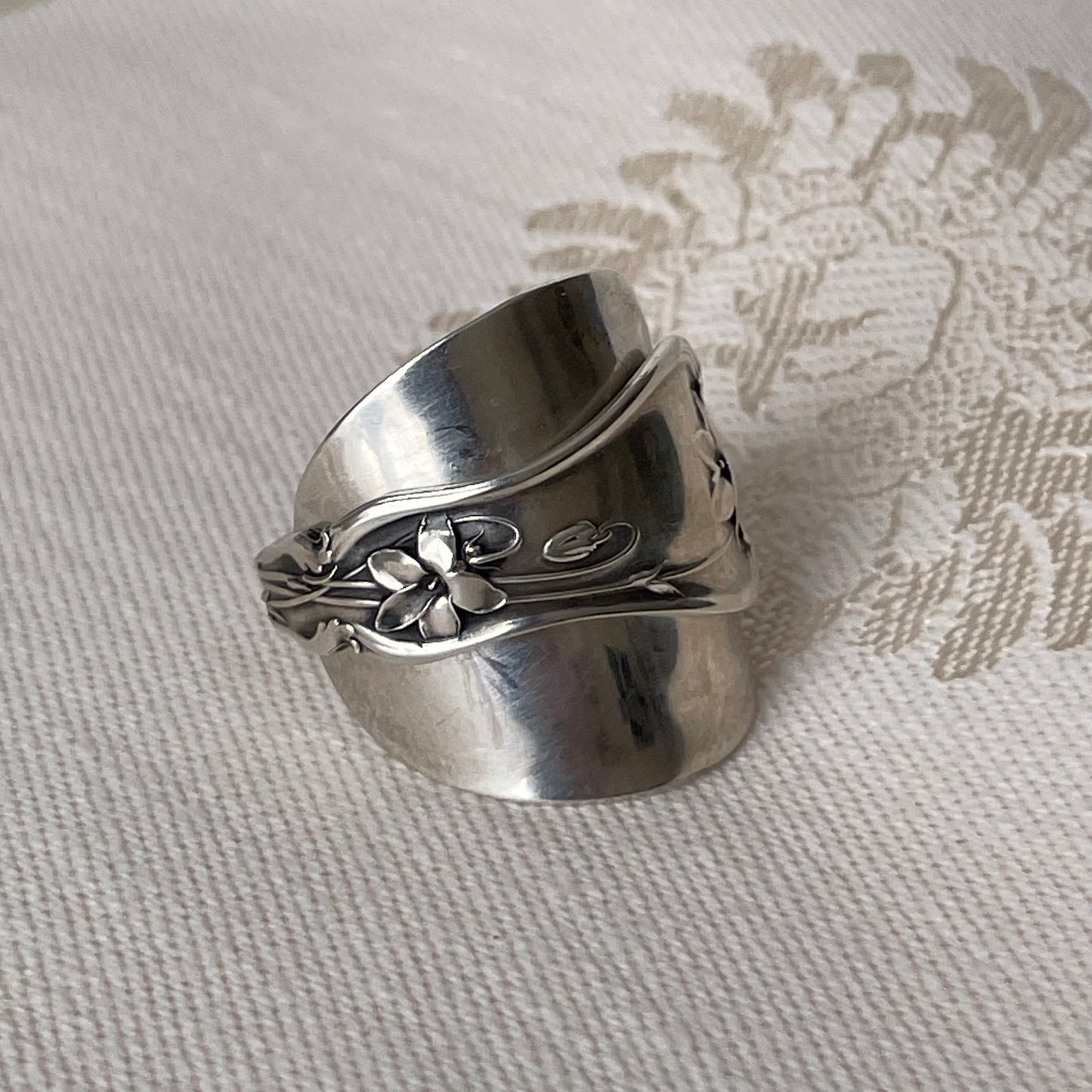Daffodil Sterling Silver Spoon Band Ring