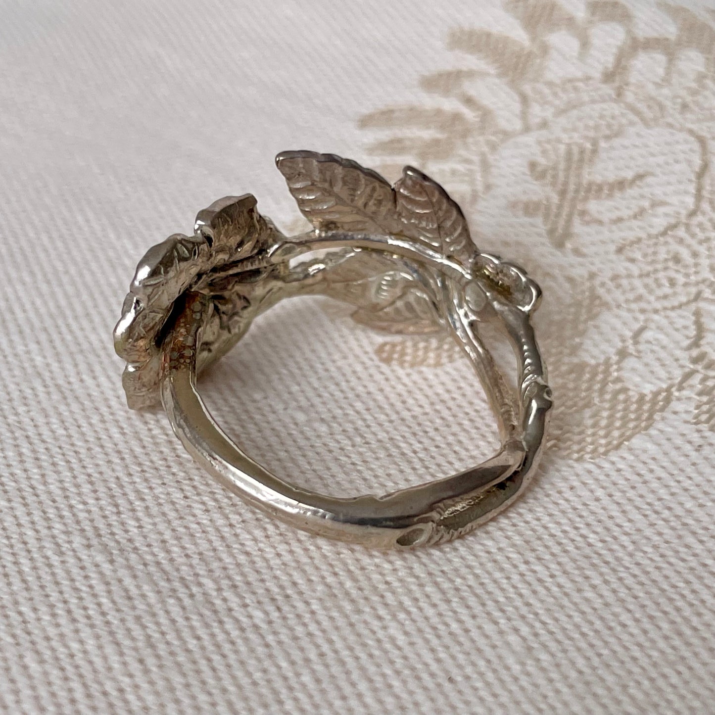 Large Rose Sterling Silver Spoon Ring