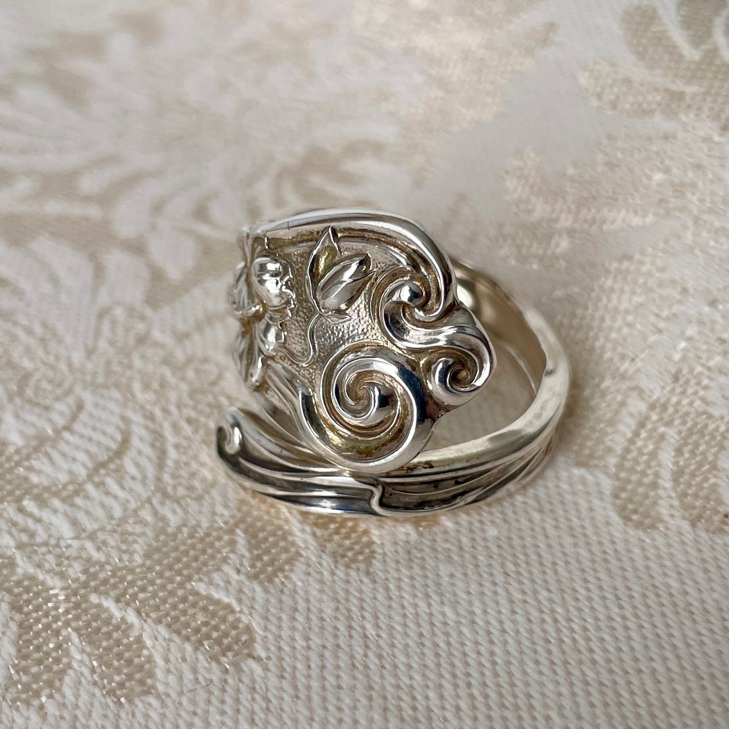 Antique Sterling Spoon Handle Ring