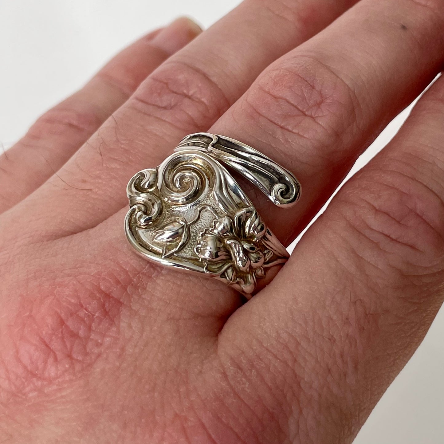 Antique Sterling Spoon Handle Ring