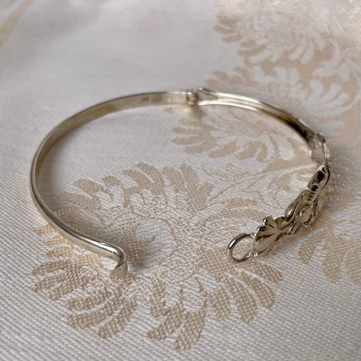 Floral Silver Spoon Handle Bracelet