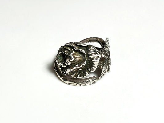 Sterling Silver Rose Spoon Ring