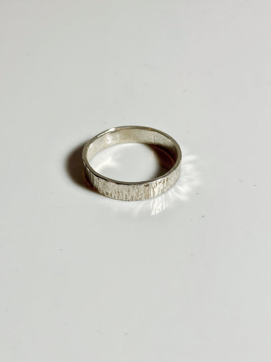 Hammered Horizontal Textured Ring