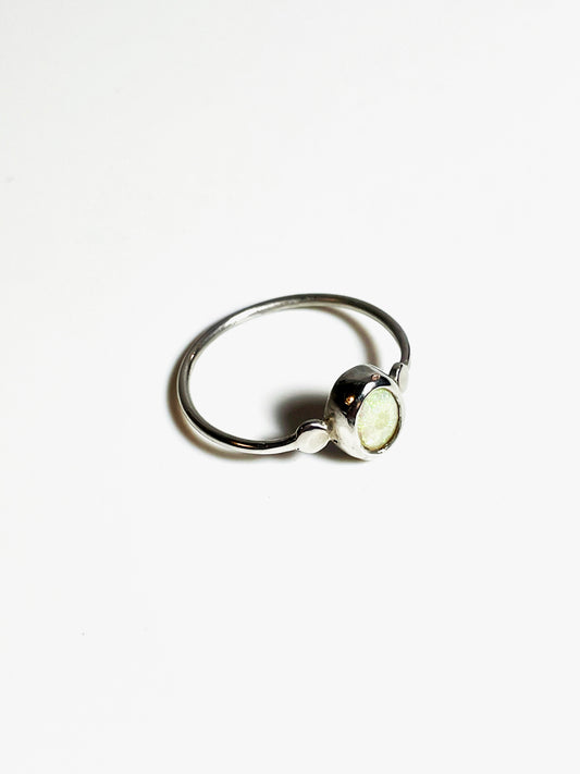 Opal Sterling Stacker Ring