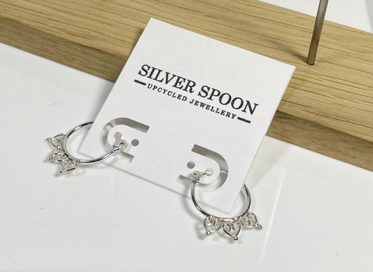 Hinged Silver Hoop Earrings