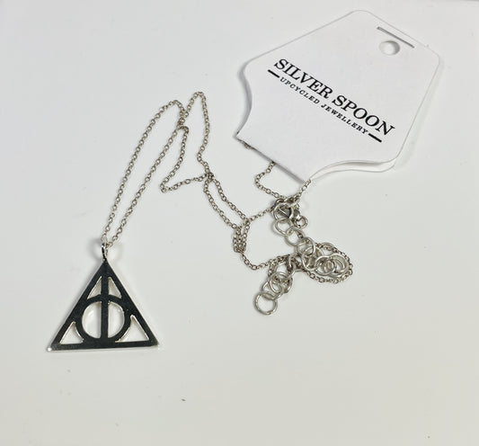 Deathly Hallows Inspired Silver Necklace