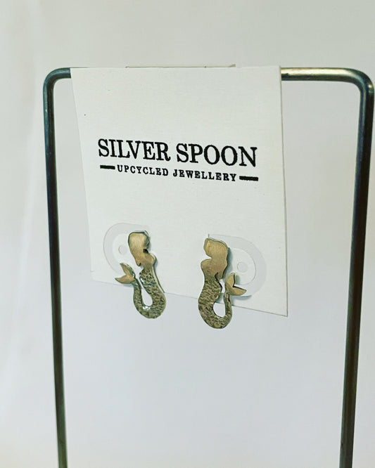 Silver Mermaid Post Earrings